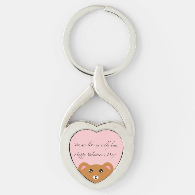 Teddy Bear Heart Keychain Schlüsselanhänger (Vorderseite)