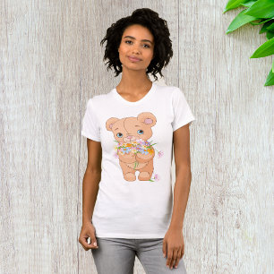 Teddy Bear Holding A Bouquet Womens T - Shirt