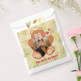 Teddy Bear Holding Heart Foto Valentinstag Geschenktütchen