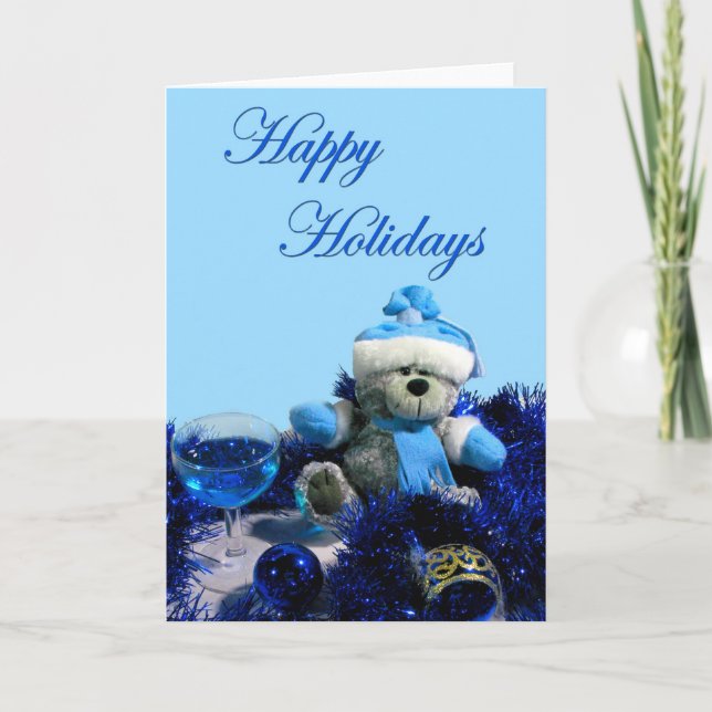 Teddy Bear Holiday Feiertagskarte (Vorderseite)