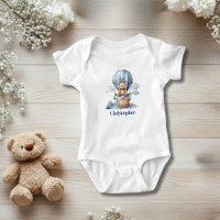 Teddy Bear Hot Air Ballon Personalisiert Blue Boy