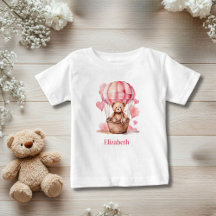 Teddy Bear Hot Air Ballon Pink Girl Personalisiert
