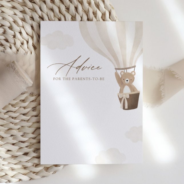 Teddy Bear Hot Air Balloon Baby Showcard Einladung (Von Creator hochgeladen)