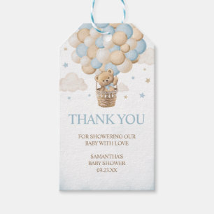 Teddy Bear Hot Air Balloon Baby Shower Fevor Tags Geschenkanhänger
