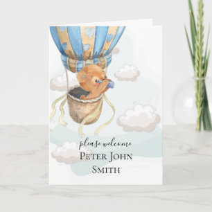 Teddy Bear Hot Air Balloon Card Karte