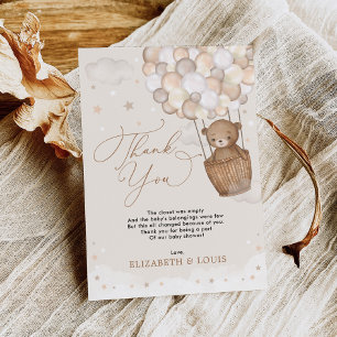 Teddy Bear Hot Air Balloon  Dankeskarte