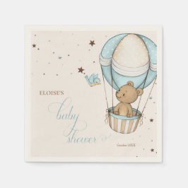 Teddy Bear Hot Balloon Babydusche warten Serviette