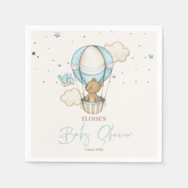 Teddy Bear Hot Balloon Babydusche warten Serviette