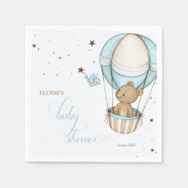 Teddy Bear Hot Balloon Babydusche warten Serviette