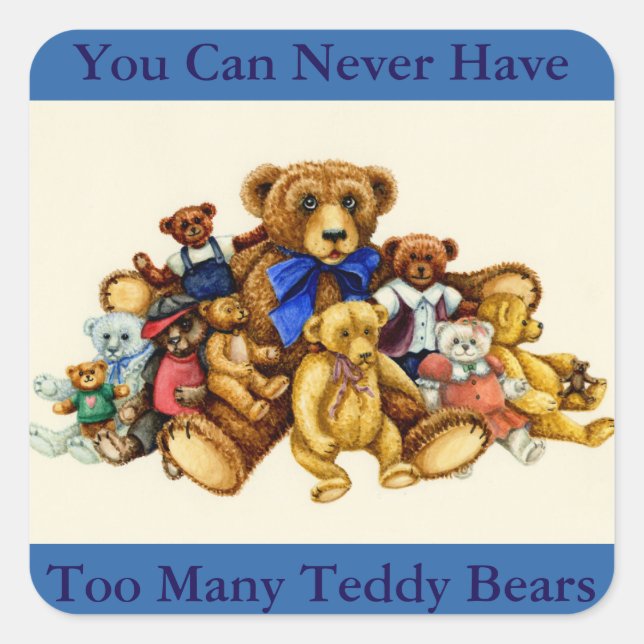 TEDDY BEAR HUGS STICKERS Square, Blatt (Vorderseite)