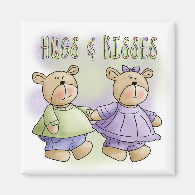 Teddy Bear Hugs und Kisses Tshirts und Geschenke Magnet (Vorne)