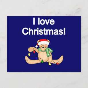 Teddy Bear I Liebe Weihnachtsgeschenke und Geschen Feiertagspostkarte
