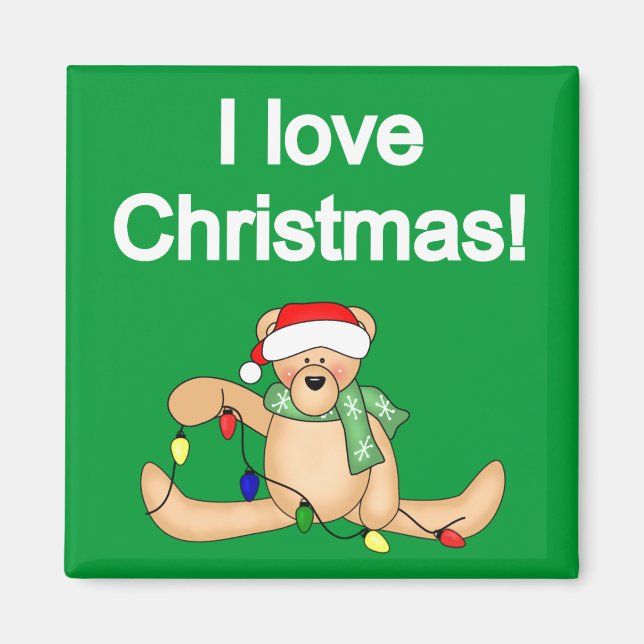 Teddy Bear I Liebe Weihnachtsgeschenke und Geschen Magnet (Vorne)