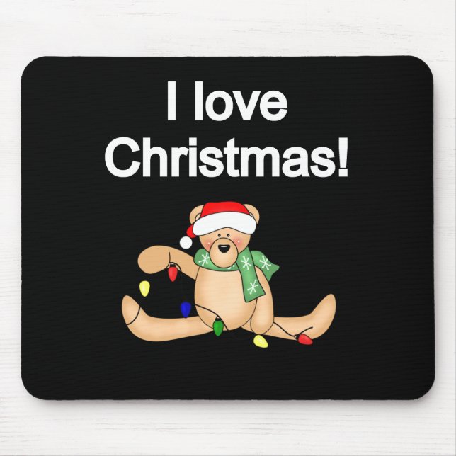 Teddy Bear I Liebe Weihnachtsgeschenke und Geschen Mousepad (Vorne)