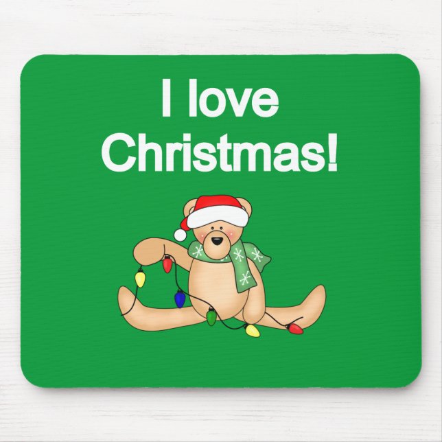 Teddy Bear I Liebe Weihnachtsgeschenke und Geschen Mousepad (Vorne)