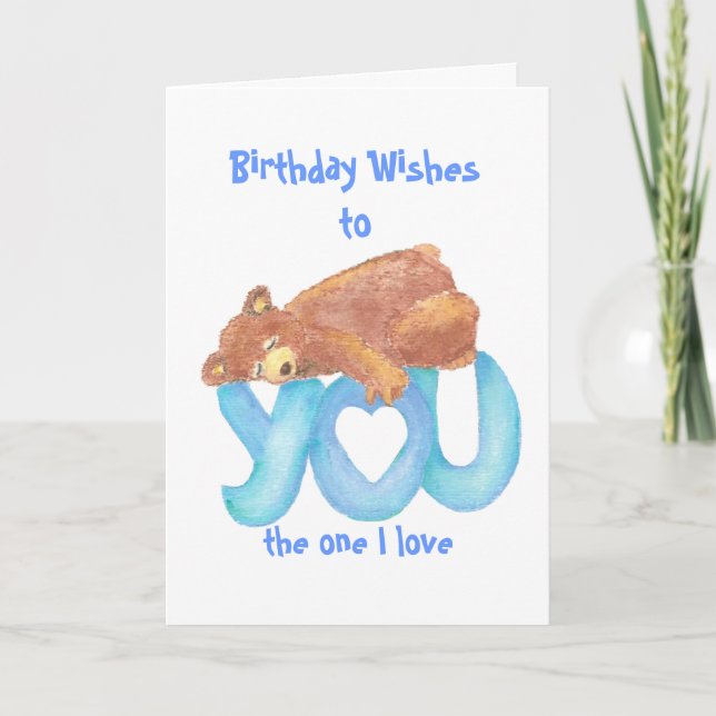 Teddy Bear I love Heart You Karte (Vorderseite)