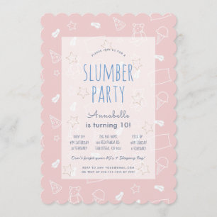 Teddy Bear Ice Creme Pink Slumber Party Geburtstag Einladung