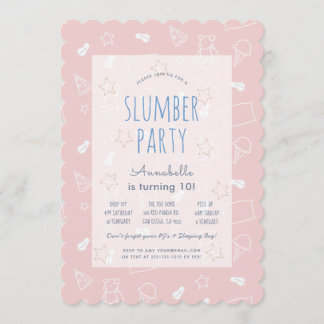 Teddy Bear Ice Creme Pink Slumber Party Geburtstag Einladung