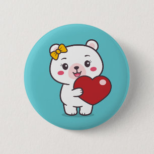 Teddy Bear Illustration Button