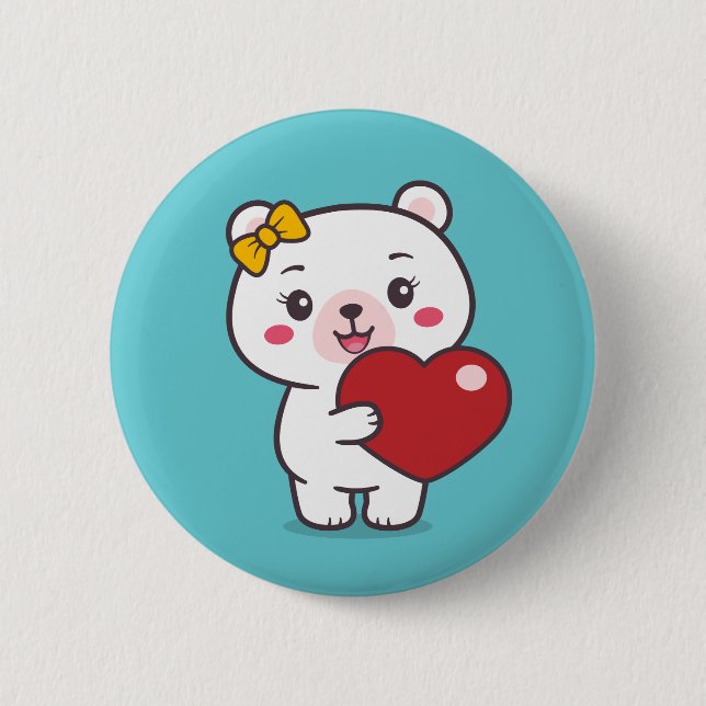 Teddy Bear Illustration Button (Vorderseite)