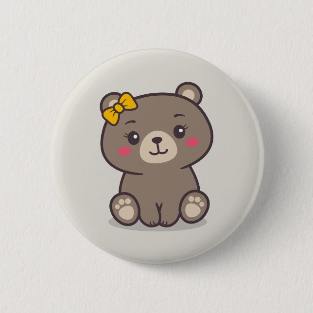 Teddy Bear Illustration Button (Vorderseite)