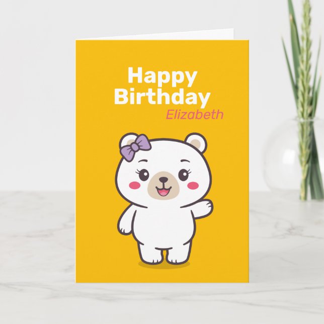 Teddy Bear Illustration Karte (Vorderseite)