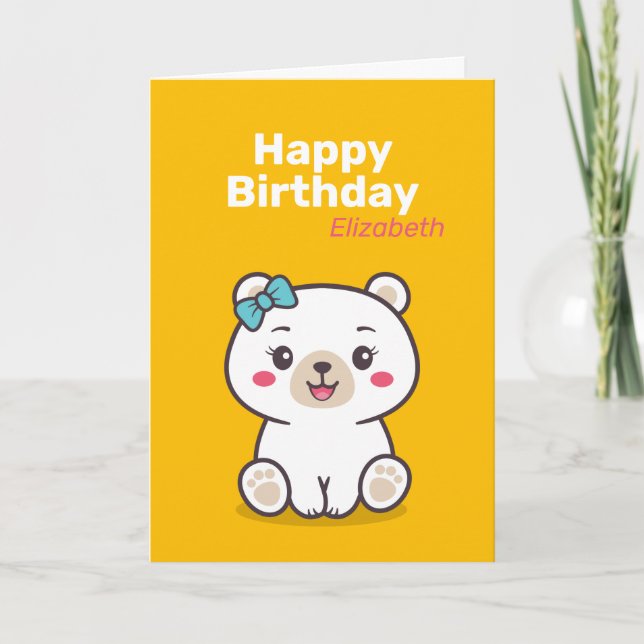 Teddy Bear Illustration Karte (Vorderseite)