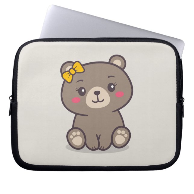 Teddy Bear Illustration Laptopschutzhülle (Vorderseite)