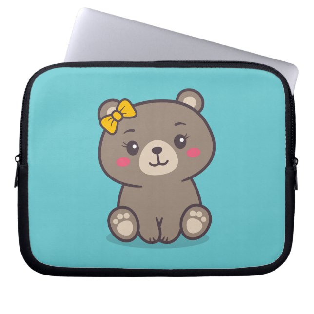 Teddy Bear Illustration Laptopschutzhülle (Vorderseite)