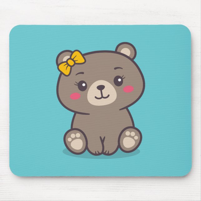 Teddy Bear Illustration Mousepad (Vorne)