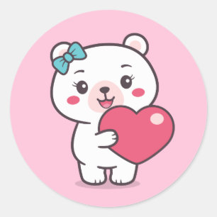 Teddy Bear Illustration Runder Aufkleber