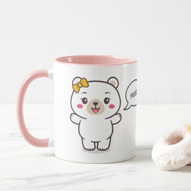 Teddy Bear Illustration Tasse (Mit Donut)