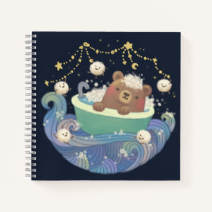 Teddy Bear im Bathtub-Boot mit flauschigen Monster Notizbuch