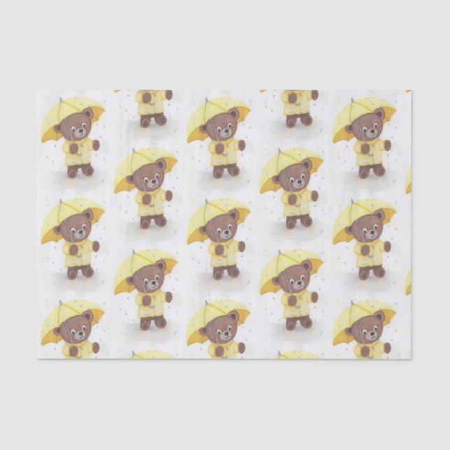 Teddy Bear im Regen Seidenpapier (Vorderseite)