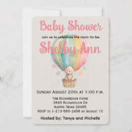 Teddy Bear in einem Heißluftballon Babydusche Feiertagskarte