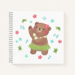 Teddy Bear in Hawaii Illustration Notizbuch