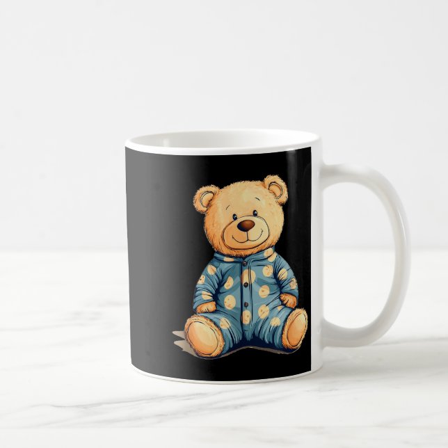 Teddy Bear In Pajama Costume For Bedtime Smiles  Kaffeetasse (Rechts)