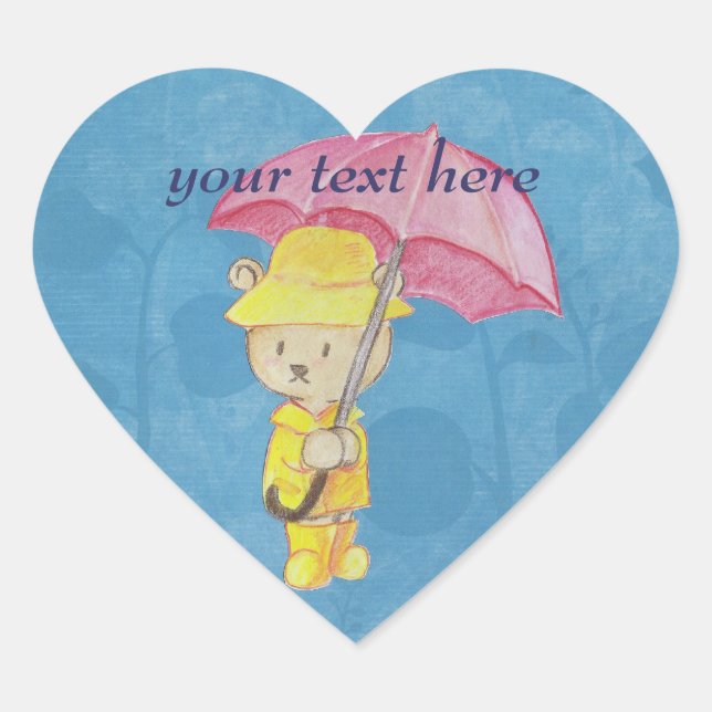 Teddy Bear in Raincoat Stickers (Vorderseite)