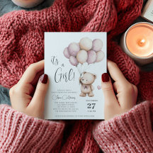 Teddy Bear It a Girl Lila Beige Balloons