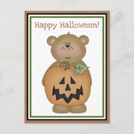 Teddy Bear Jack O'Lantern Postkarte