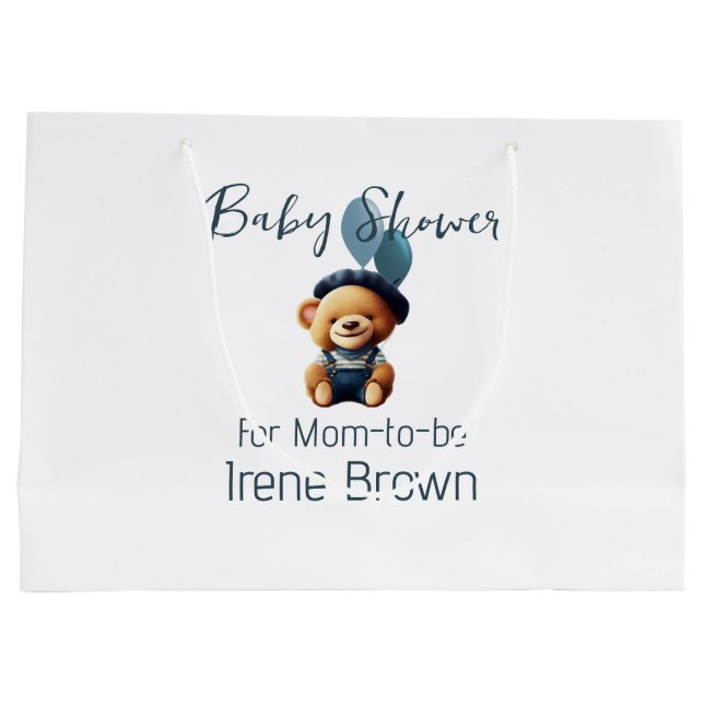 Teddy Bear Jean Baby Showbeutel Große Geschenktüte (Rückseite)
