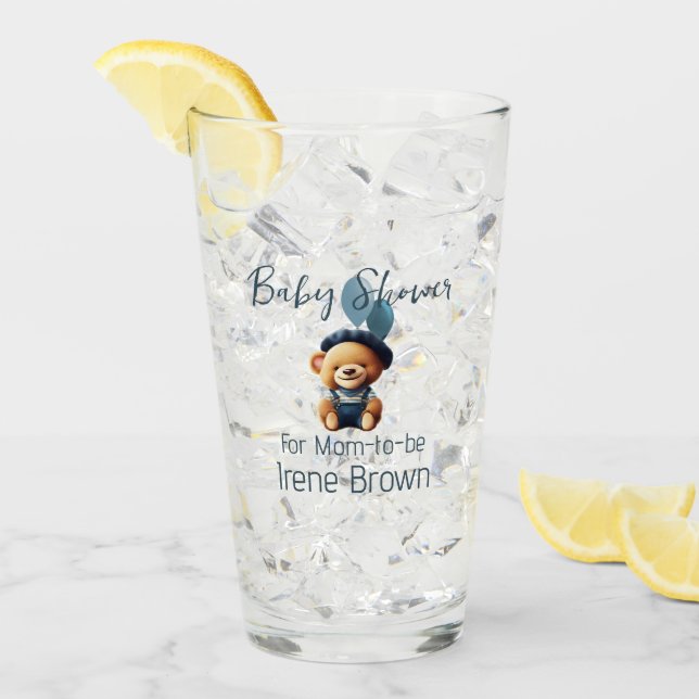 Teddy Bear Jean Baby Shower Glas (Vorderseite Ice)