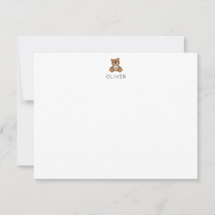 Teddy Bear Kids Personalisiert Stationery Flat Mitteilungskarte