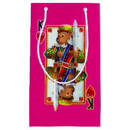 Teddy Bear King of Hearts Gift Bag Kleine Geschenktüte