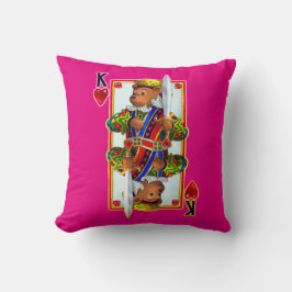 Teddy Bear King of Hearts Throw Kissen