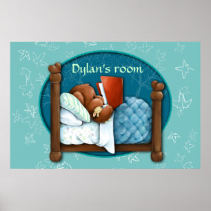 Teddy Bear las seinem Bunny eine Gutenachtgeschich Poster