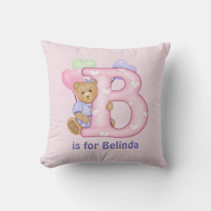 Teddy Bear Letter B Monogram Kissen