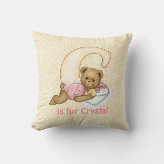 Teddy Bear Letter C Monogram - Anpassen Kissen (Vorderseite)