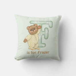 Teddy Bear Letter F Monogram Pillow Kissen