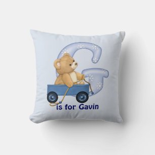 Teddy Bear Letter G Monogram Kissen